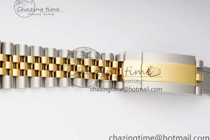 DIWF 904L SA3235 1:1 YG DateJust on Steel Bracelet Jubilee 36mm Best SS Markers Gray Dial Edition Green 0404